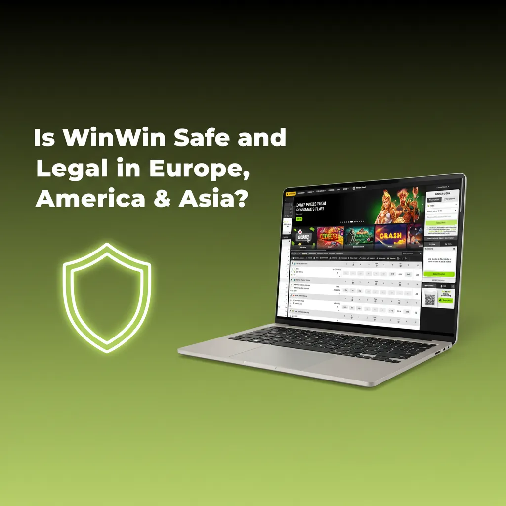 Is WinWin safe and legal in Europe, America & Asia? License, SSL, KYC/AML, privacy and fair-play icons on a world map.