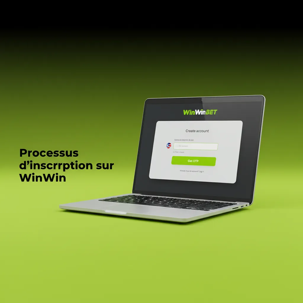 Infographie des étapes d’inscription WinWin: créer le compte, saisir données, confirmer, paramétrer, déposer, jouer.