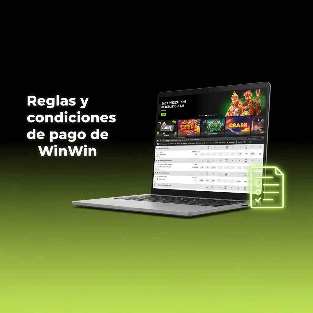 Infografía de WinWin con reglas de pago: KYC, mismo método, titular coincidente, límites y requisitos de apuesta.