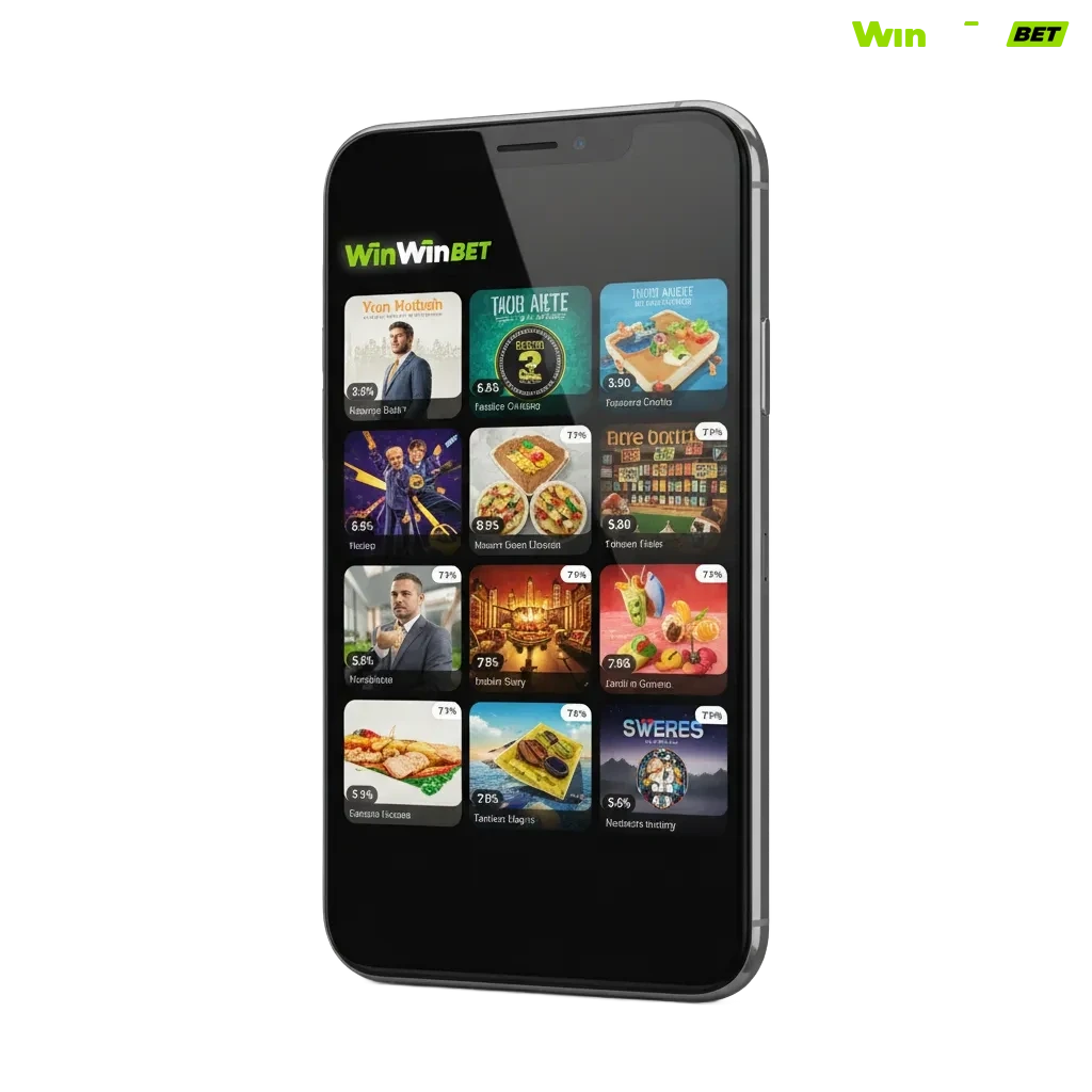 Banner para transferir a app WinWin para Android (APK) e iOS, com apostas, casino e métodos de pagamento populares.