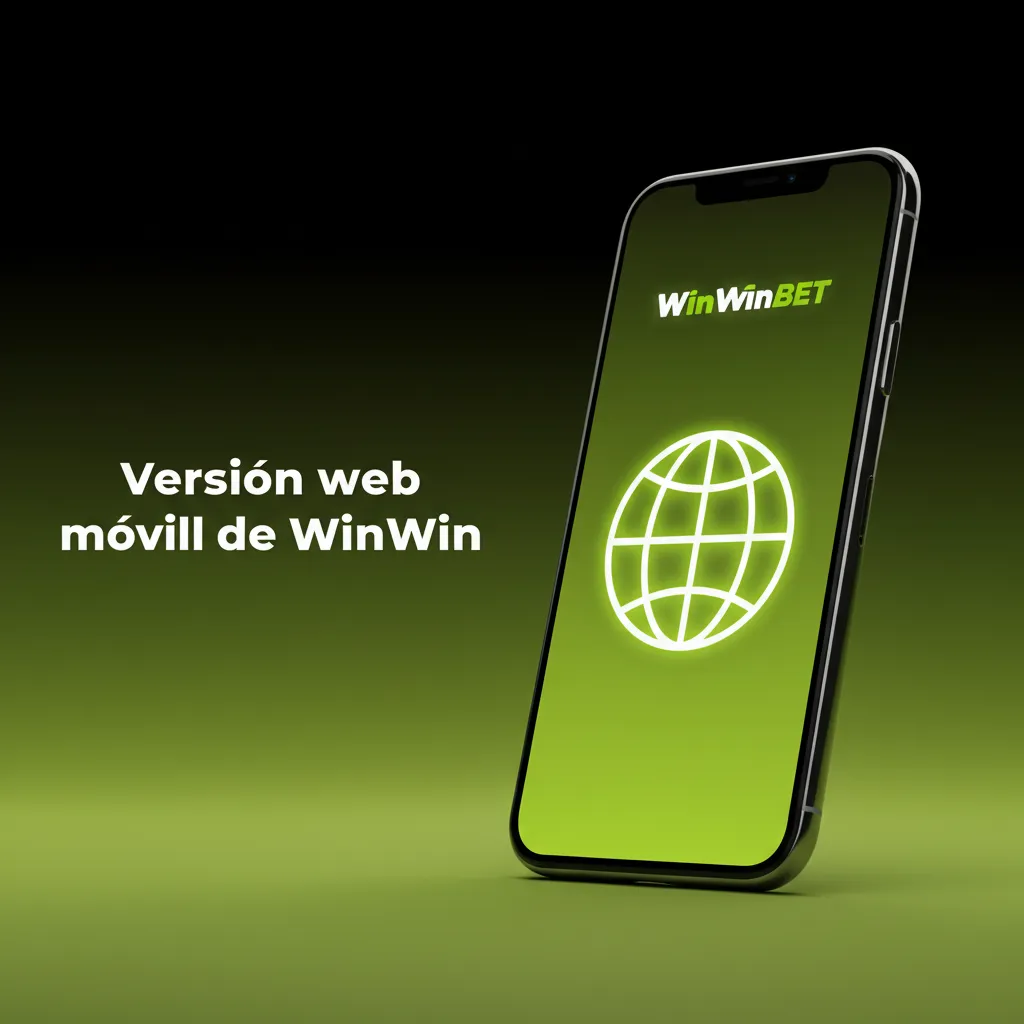 Smartphone y tablet mostrando la versión web móvil de WinWin con opciones de deportes, casino, registro y pagos.