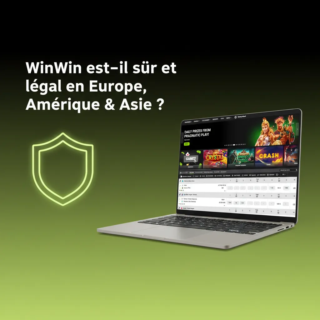 Carte Europe, Amérique et Asie avec icônes bouclier, cadenas TLS/SSL, badge licence, KYC et jeu responsable, conformité.