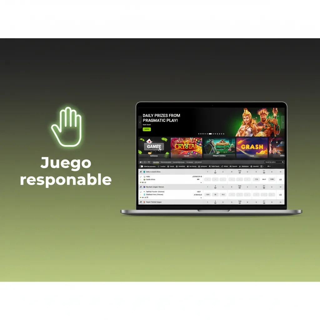 Banner de juego responsable con consejos: límites, autoexclusión, no perseguir pérdidas y buscar ayuda.