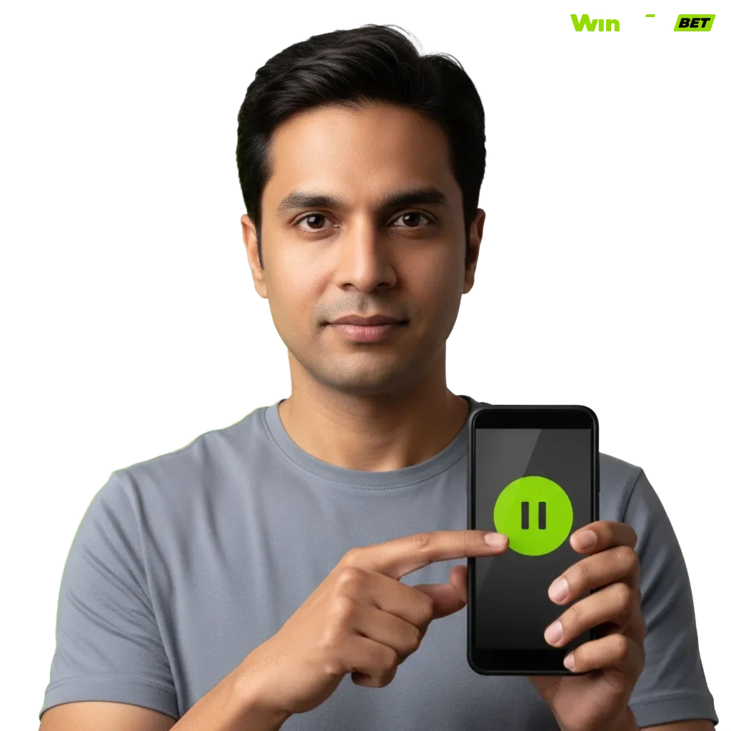 WinWin responsible gaming banner: limits, time-outs, self-exclusion, real-time tools, reminders, and global protections.