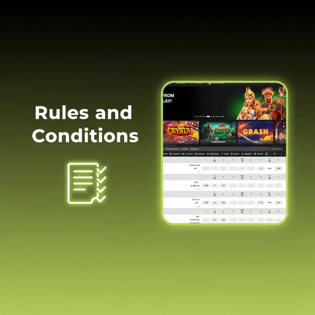 Rules and Conditions: 18+ only, one account, KYC, promo wagering limits, no prohibited markets, regional restrictions.