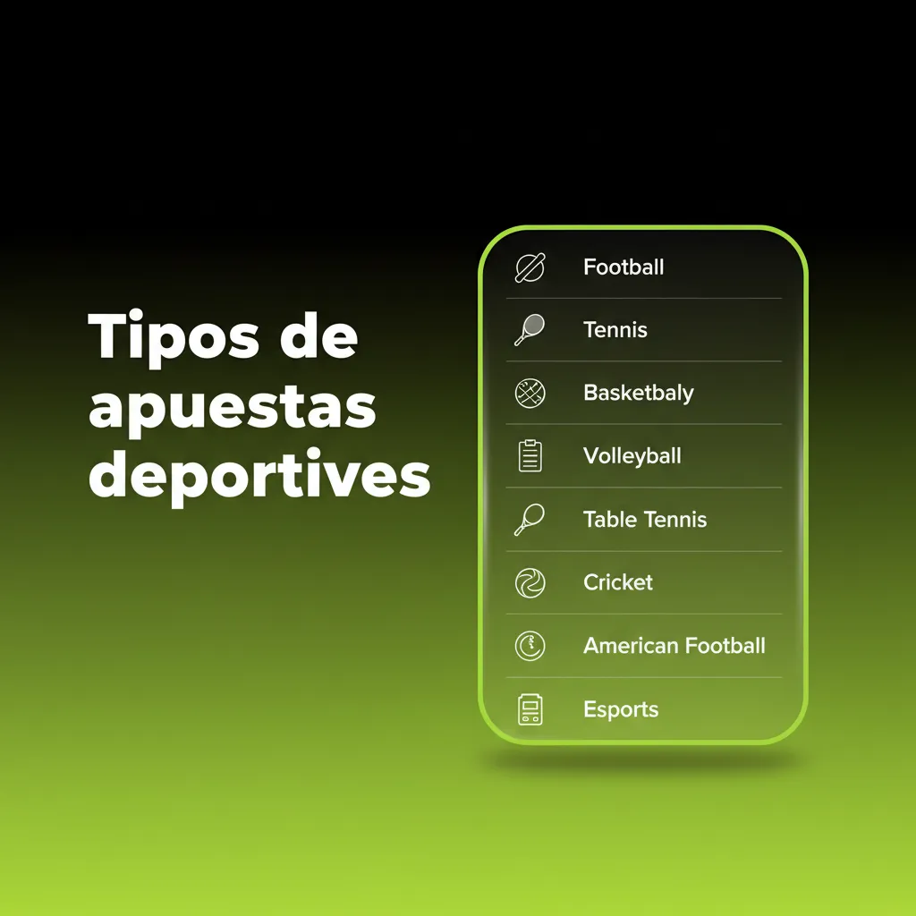Tipos de apuestas deportivas: prepartido y en vivo en fútbol, baloncesto, tenis, críquet y béisbol; 1X2, totales y hándicap asiático.