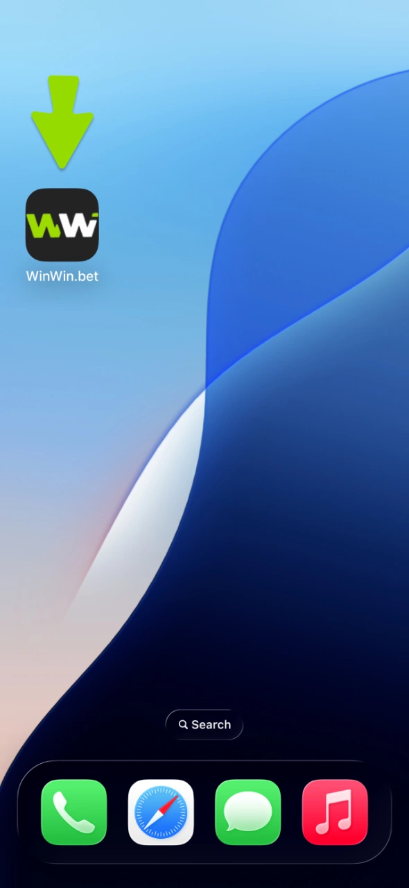 Abra la aplicación WinWin iOS en su pantalla de inicio.