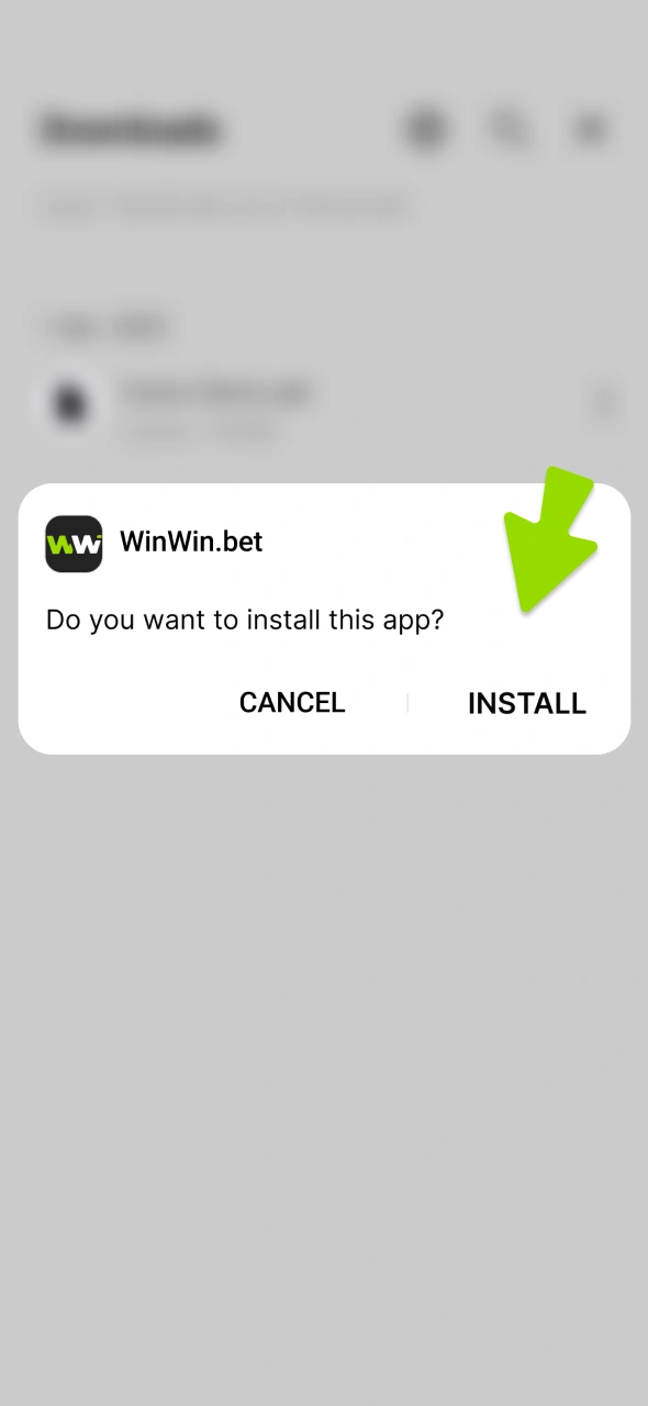 Confirm WinWin android app installation.