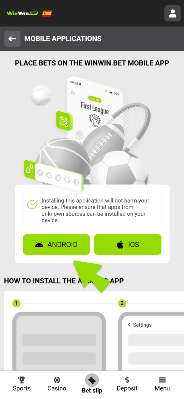 Press on android button to get WinWin app for your smartphone.