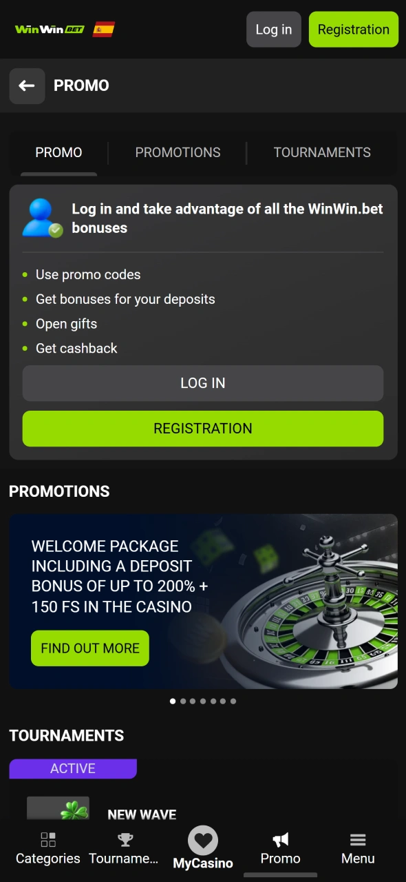 Log in and get many bonuses from WinWin casino.