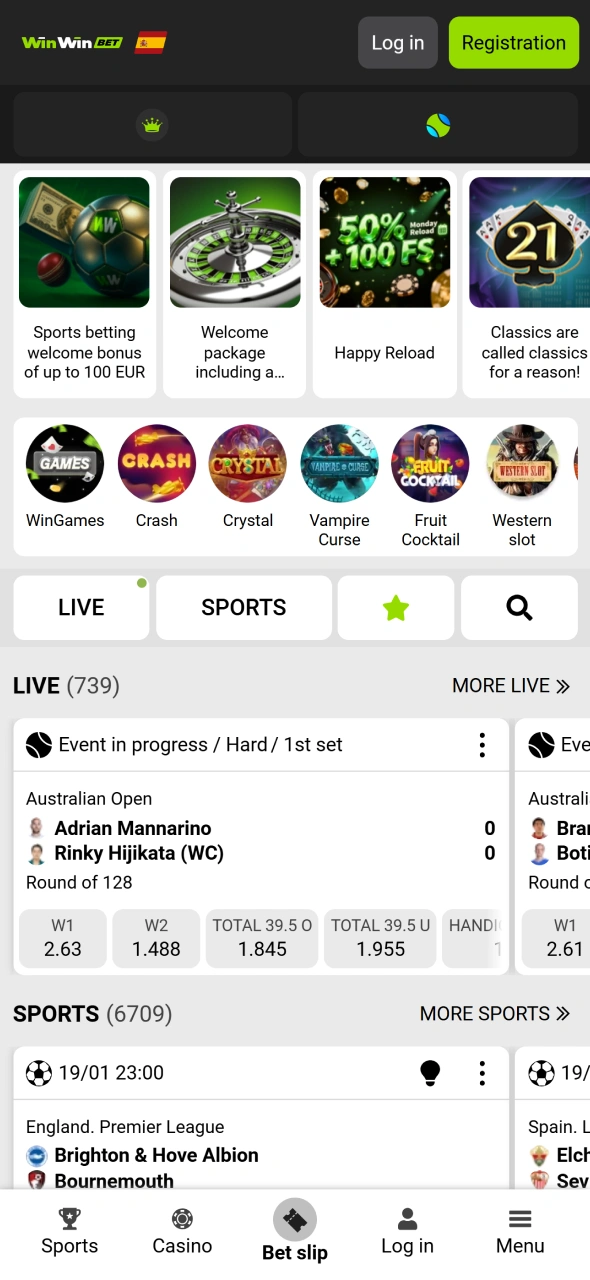 Look up casino main information on sports, bonuses and slots at WinWin home page.