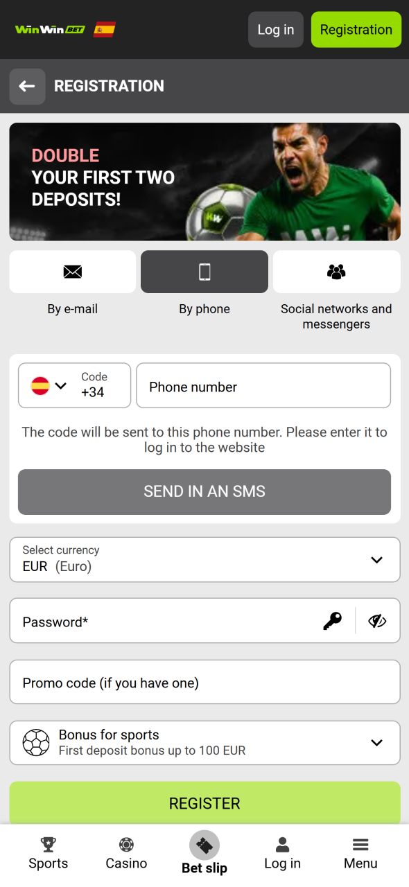 Create your WinWin account just in few steps.