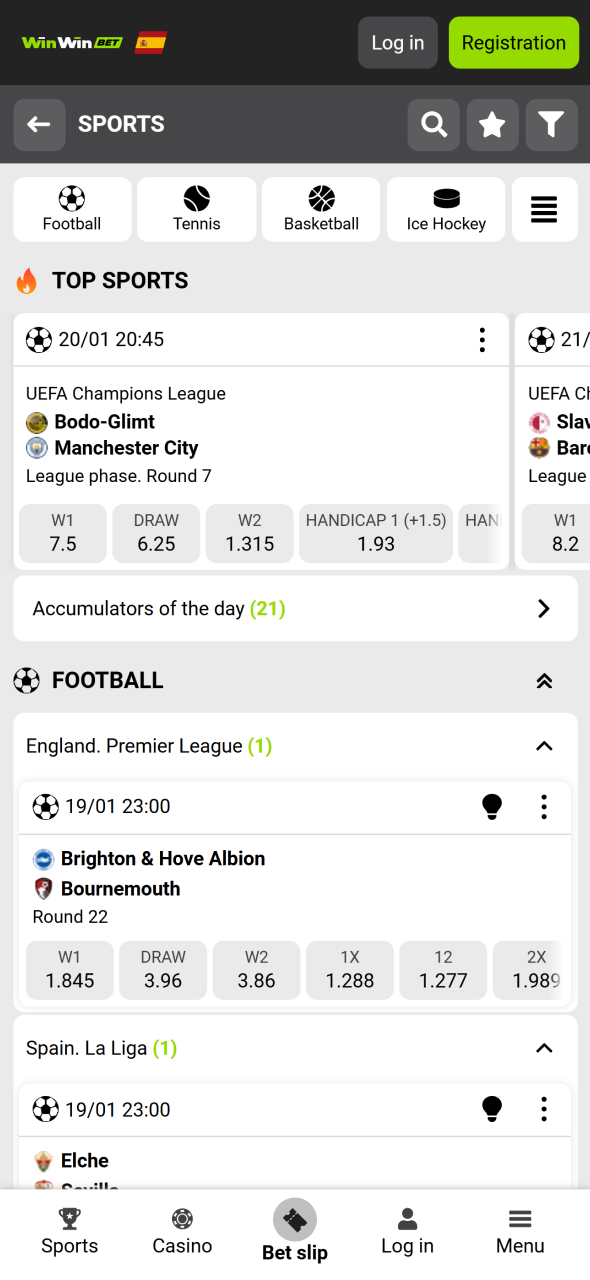 Follow upcoming sports events at WinWin.