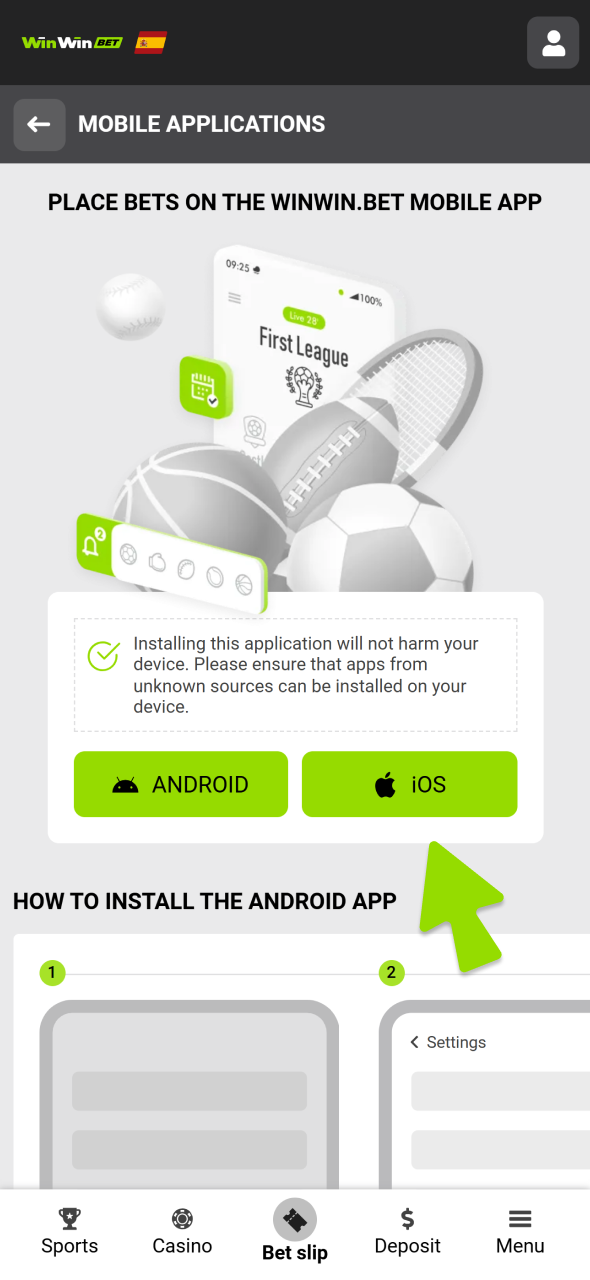 Click on iOS button to get WinWin iOS app.