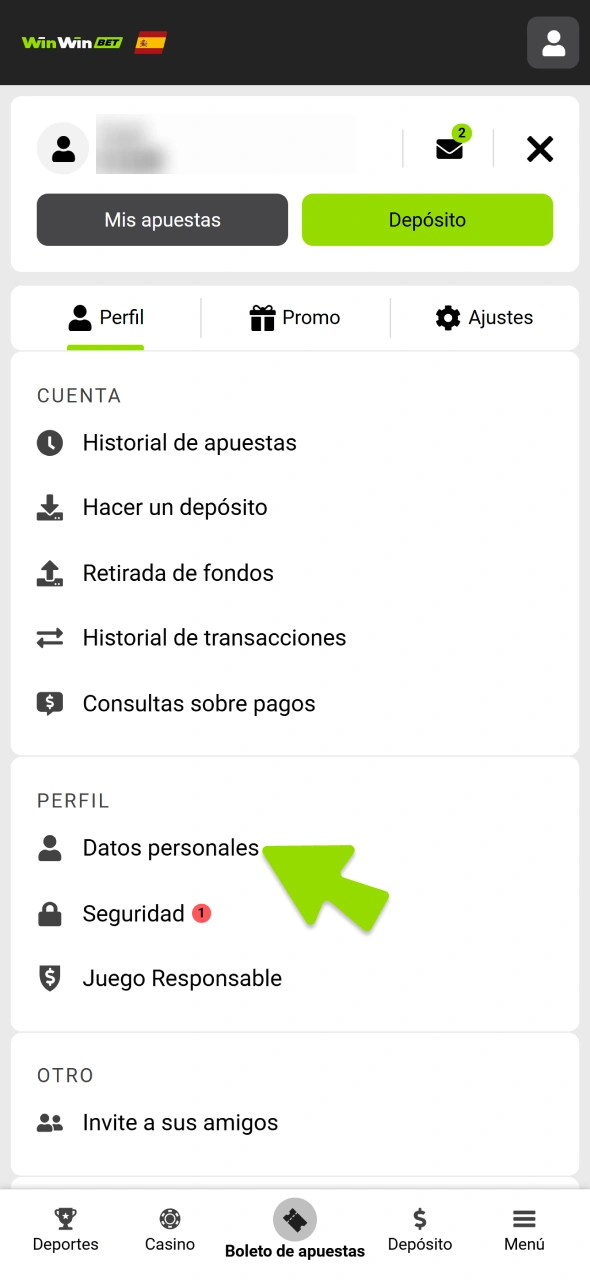 Introduce los datos de tu perfil en WinWin.