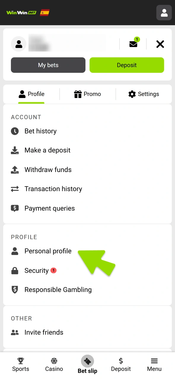 Fill in your WinWin profile detailes.