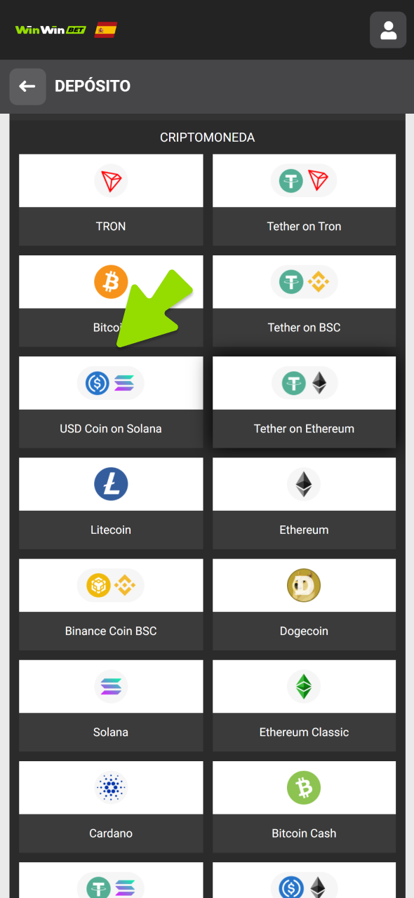 Ingresa fondos en tu cuenta para empezar a jugar al casino en vivo de WinWin.