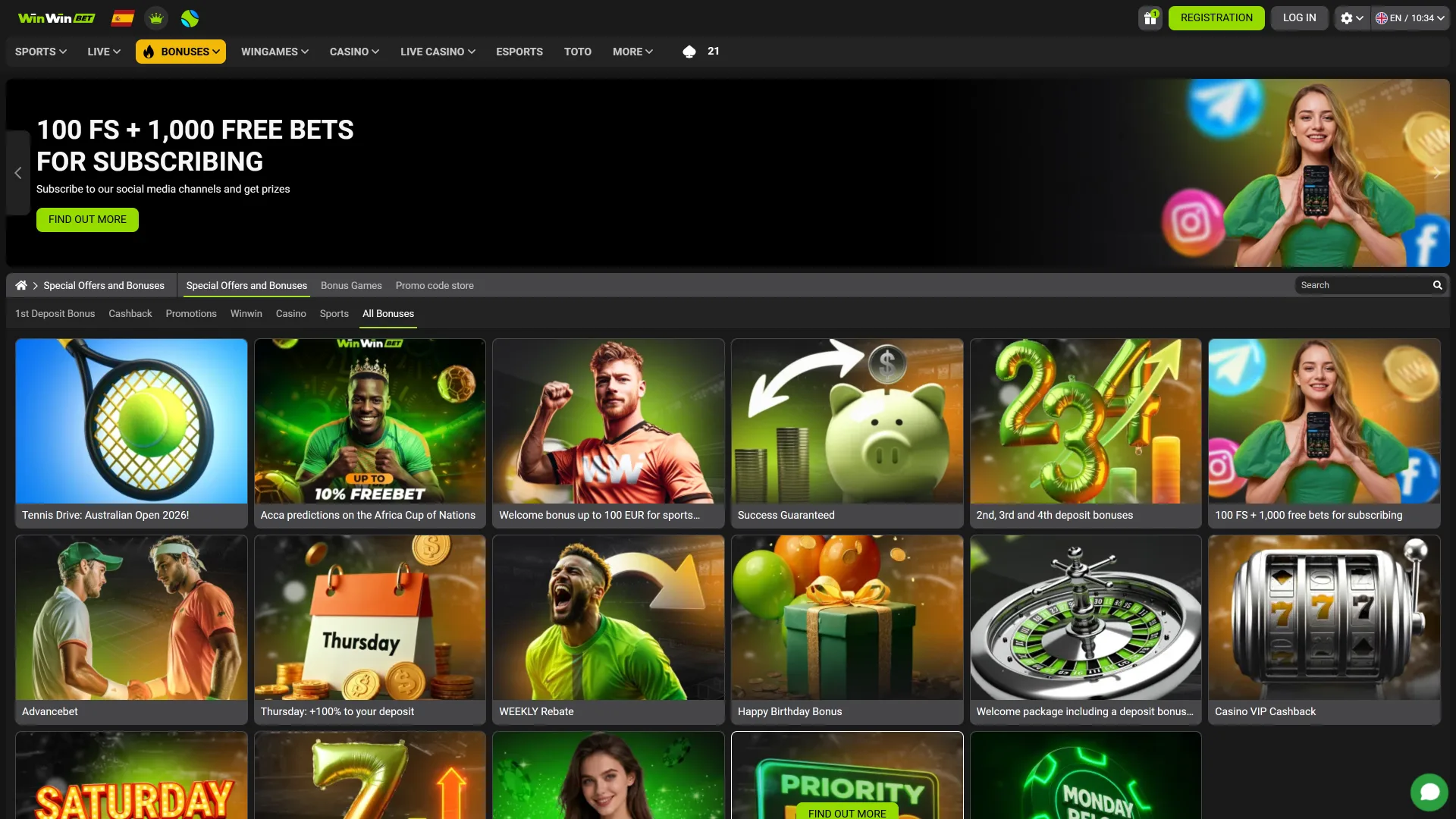 Get bonuses for more benefits from WinWin.