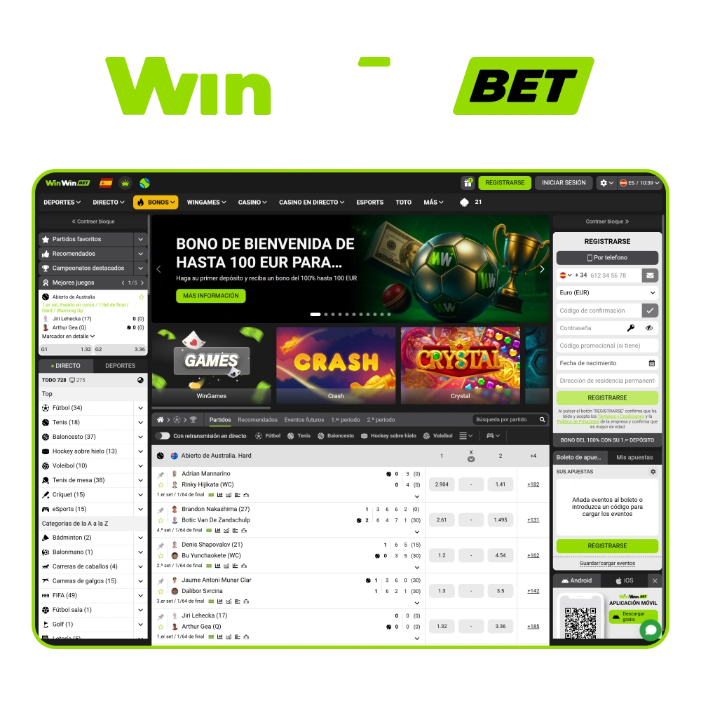 Visita la página web oficial de WinWin para disfrutar de apuestas deportivas de primer nivel y entretenimiento de casino en línea.