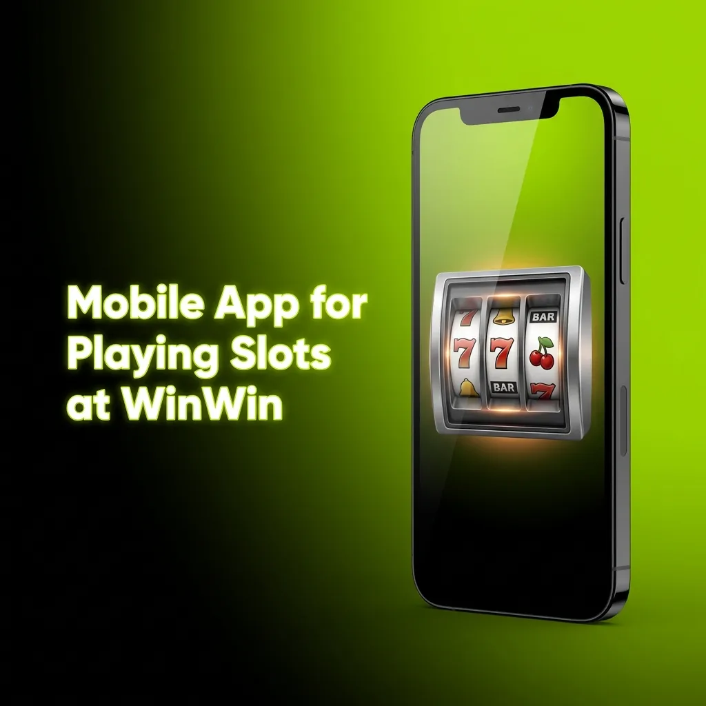 WinWin mobile app showing slot game interface on smartphone with navigation menu and casino games catalog