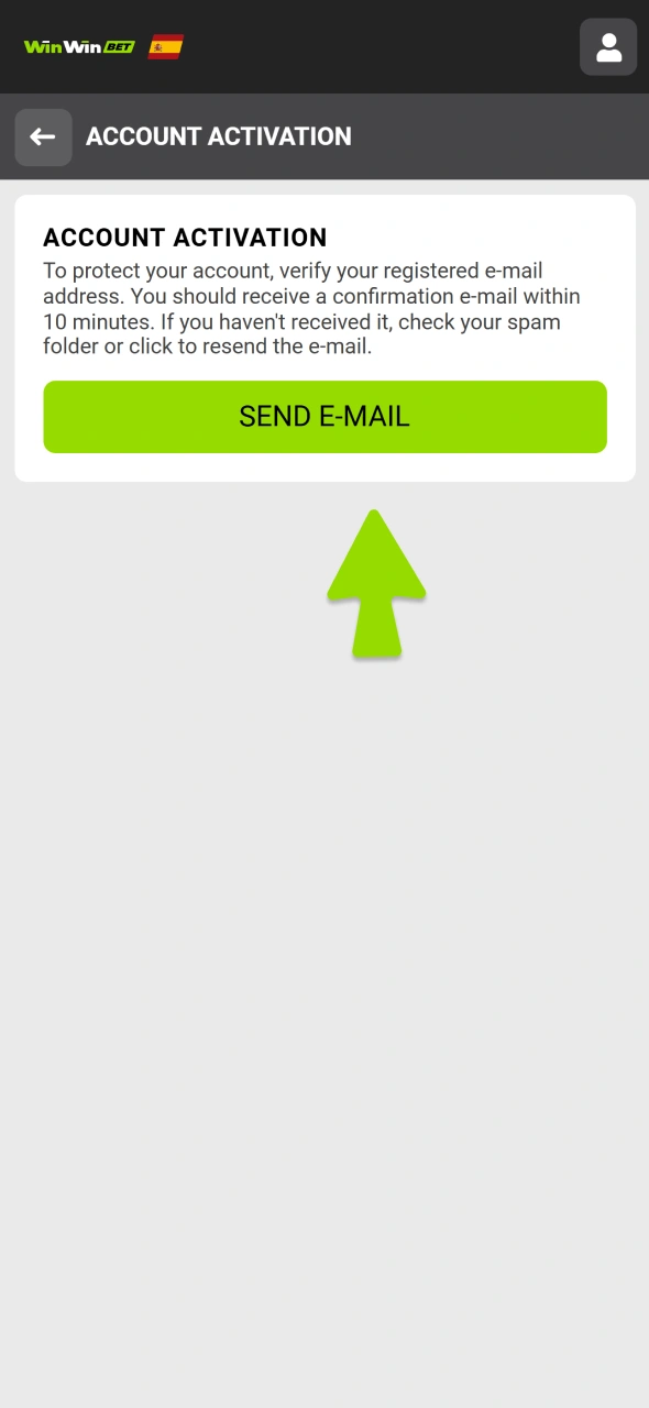 Verify your phone number or email for WinWin account activation.