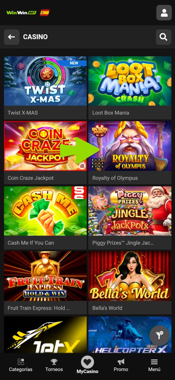 Visita la página del casino WinWin para encontrar tragamonedas.