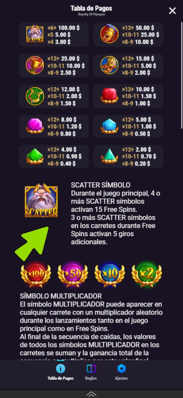 Infórmate sobre el juego de tragamonedas que has elegido en WinWin.