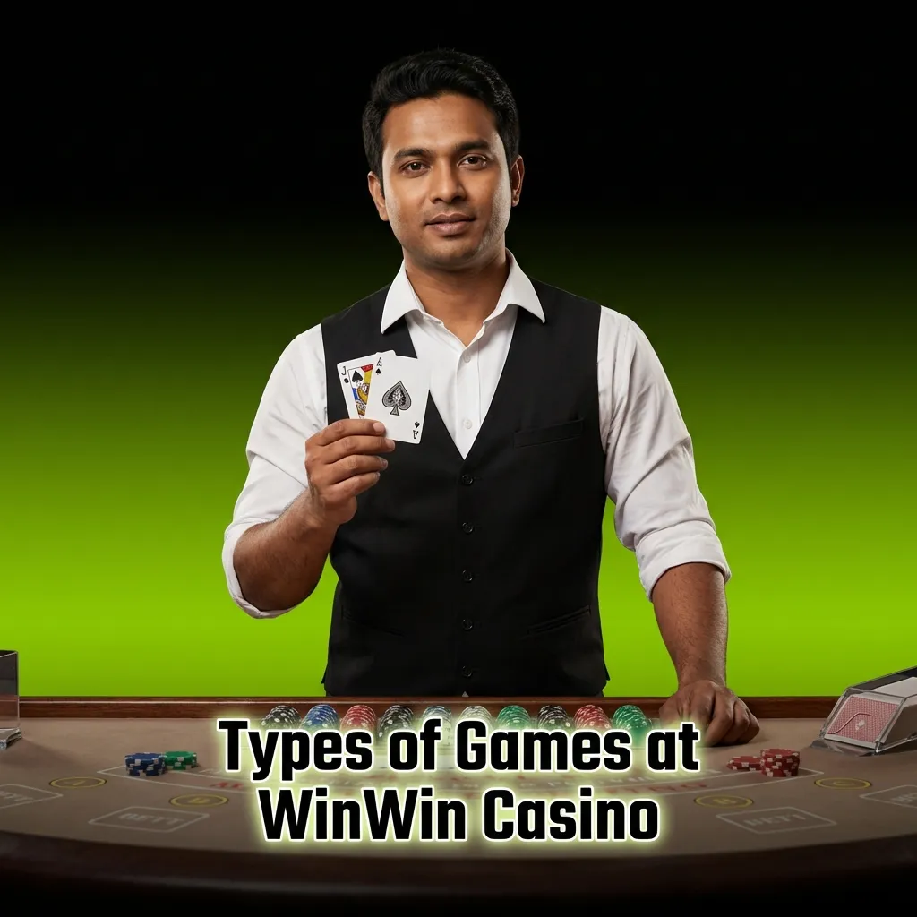 WinWin Casino game lobby showing slots, table games, and live dealer options with colorful interface and game categories