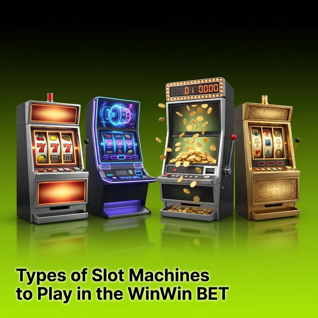WinWin casino slot machine categories including classic, video, progressive jackpot, Megaways, cluster pays, and branded slots
