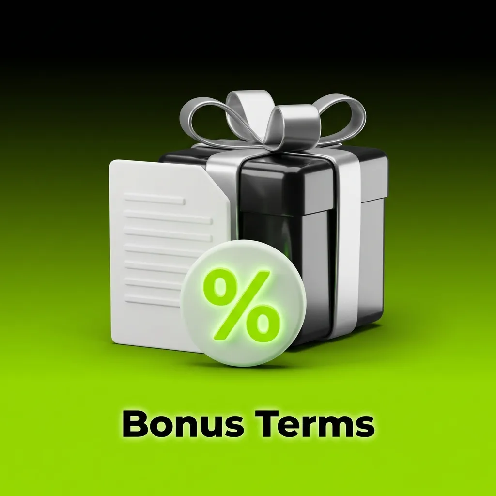 Bonus Terms list showing eligibility, wagering requirements, and withdrawal conditions for promotional offers
