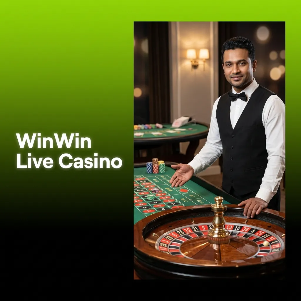 WinWin Live Casino offers real-time games with dealers: Blackjack, Roulette, Baccarat, Crazy Time, and Andar Bahar.