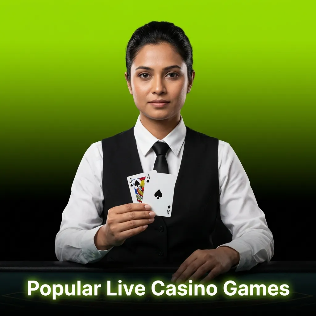 Live dealer casino games including baccarat, roulette, blackjack, and game shows popular with Bangladesh players