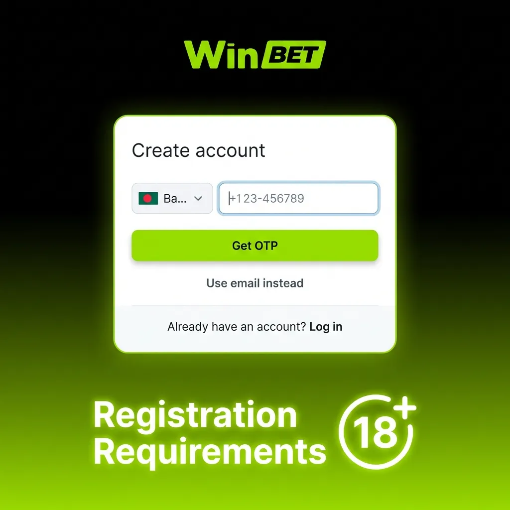 Registration requirements checklist showing age, identity, and eligibility rules for online betting platform signup.