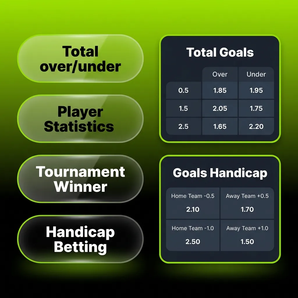 Diagram showing three betting types: Single bets, Express/Accumulator bets, and System bets with risk levels and payout structures