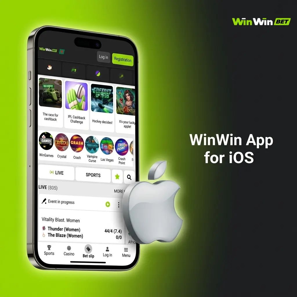 WinWin iOS PWA app interface optimised for iPhone and iPad users in Bangladesh, offering betting and casino features