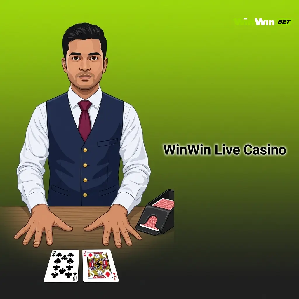 WinWin Live Casino HD video stream with professional dealers playing Baccarat, Blackjack, Roulette, and Andar Bahar